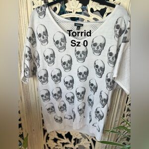 Torrid White Skull Pattern Top